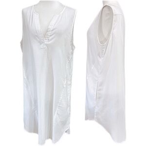 ANTHROPOLOGIE CLOTH & STONE‎ High-Low White Denim Mini Dress